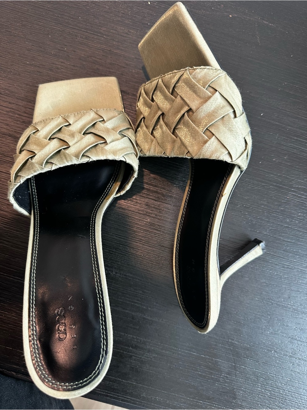 ASOS Woven Tan Heeled Mule